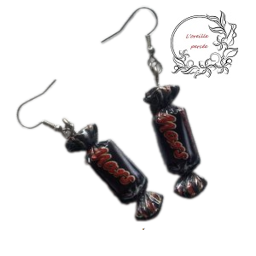 Boucle d'oreille bonbon mars