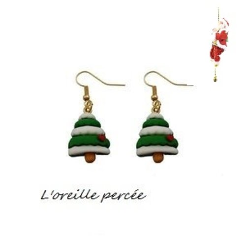 Boucle d'oreille sapin de noël