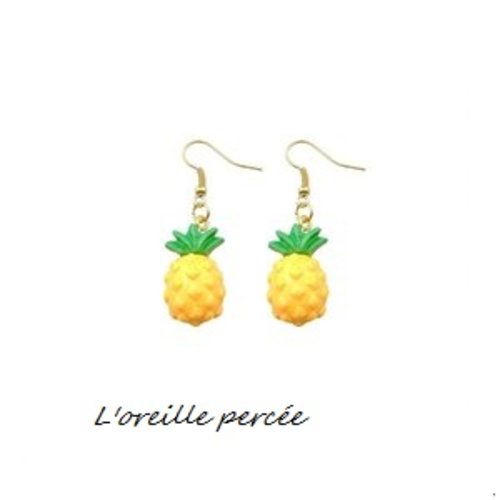 Boucle d'oreille ananas