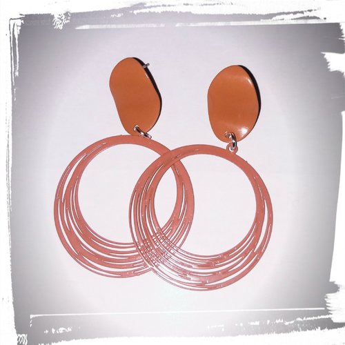 Boucle d'oreille cercle orange