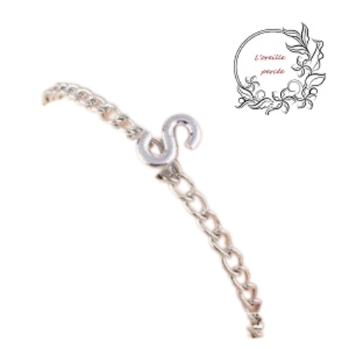 Bracelet argenté lettre alphabet s