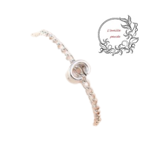 Bracelet argenté lettre alphabet c