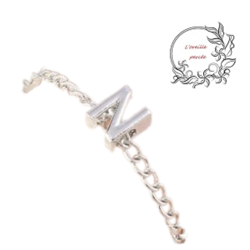 Bracelet argenté lettre alphabet m