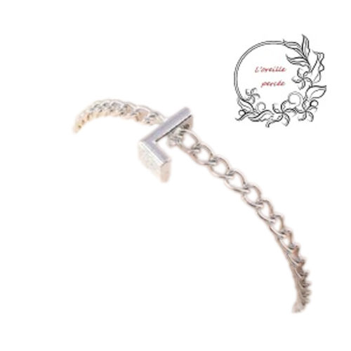 Bracelet argenté lettre alphabet l