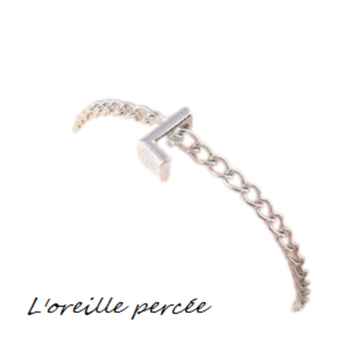 Bracelet argenté lettre alphabet l