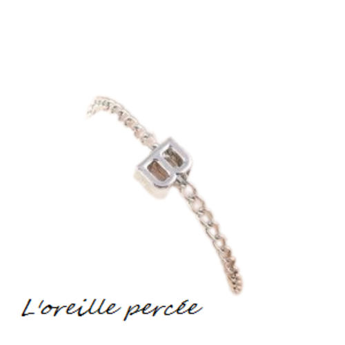 Bracelet argenté lettre alphabet b