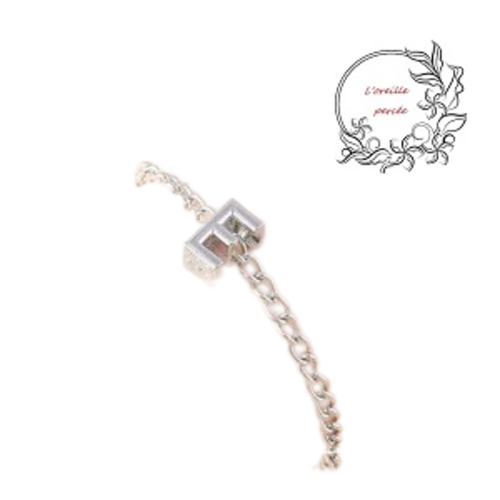 Bracelet argenté lettre alphabet e