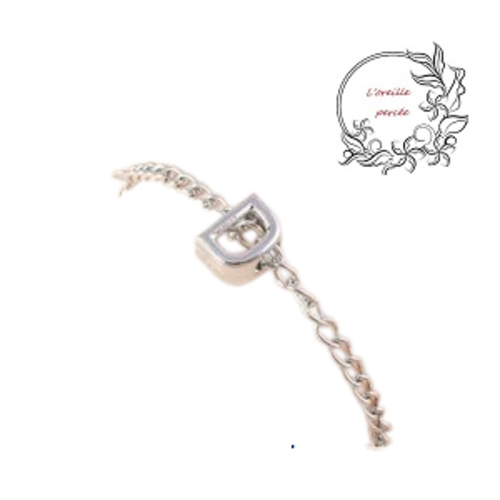Bracelet argenté lettre alphabet d