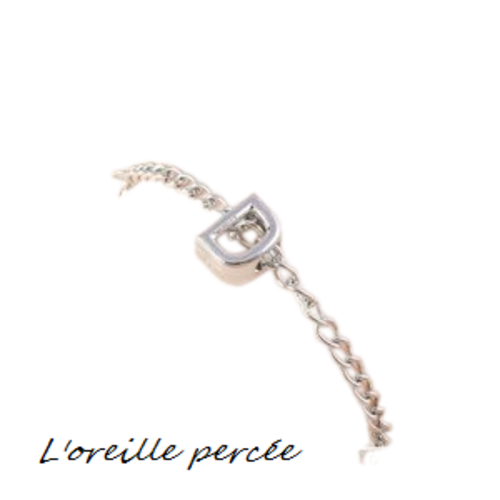 Bracelet argenté lettre alphabet d