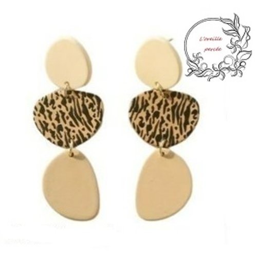 Boucle d'oreille aux 3 couleurs