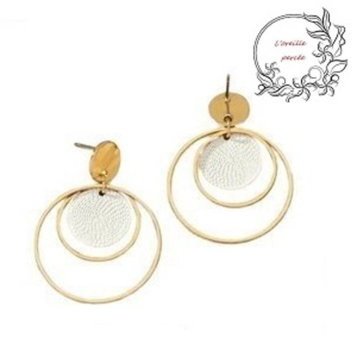 Boucle d'oreille trio de cercle
