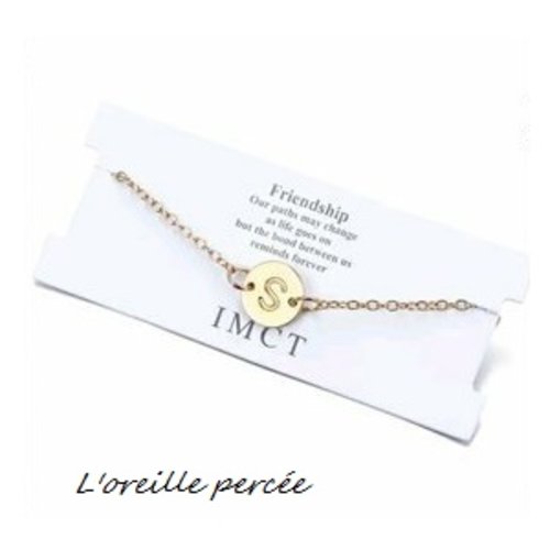 Bracelet doré lettre s