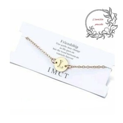 Bracelet doré lettre l