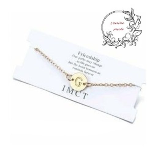 Bracelet doré lettre g