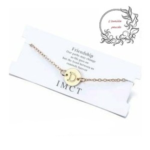 Bracelet doré lettre d