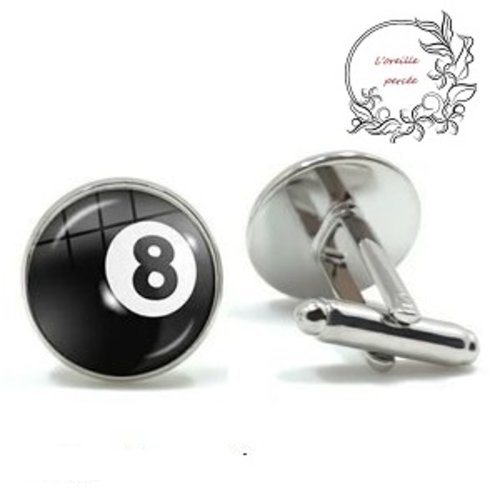 Boutons de manchette balle de billard n°8