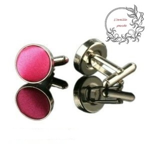 Boutons de manchette rose fuschia