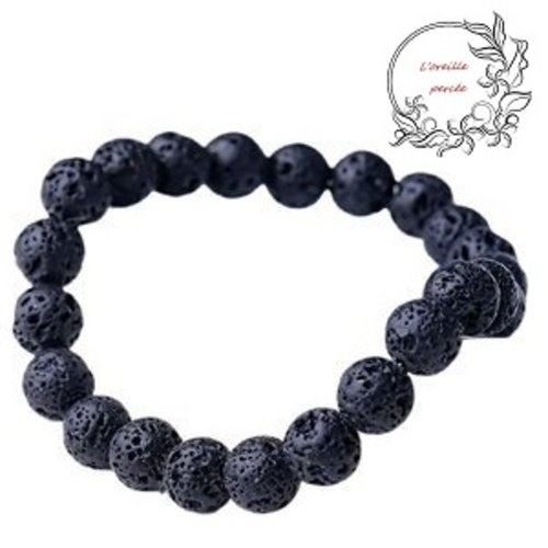 Bracelet perle cratère noire
