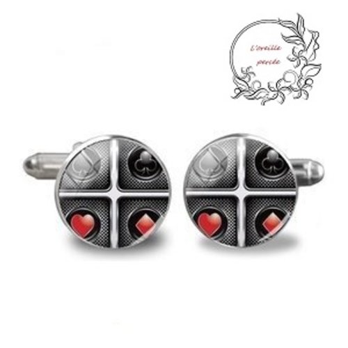 Boutons de manchette carte à jouer