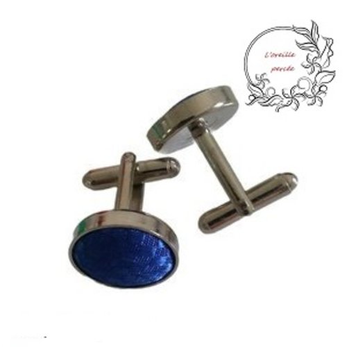 Boutons de manchette bleu roi