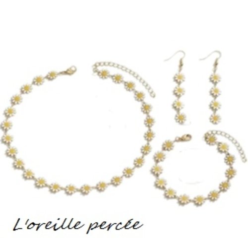 Parure pâquerette (3 pièces)