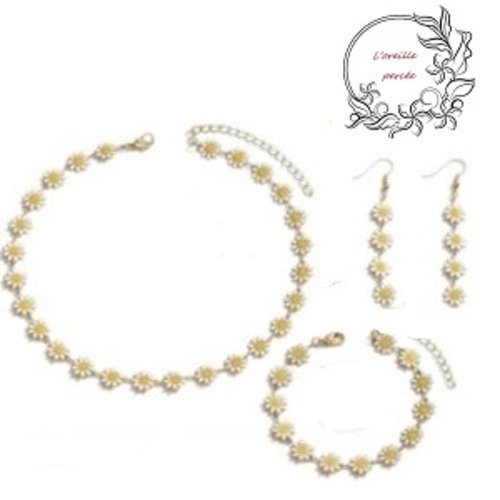 Parure pâquerette (3 pièces)