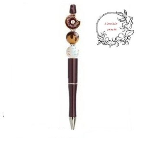 Stylo à bille chocolat et son donut