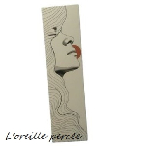 Marque page/signet motif profil visage femme