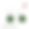 Boucle d'oreille noeud cadeau noël vert