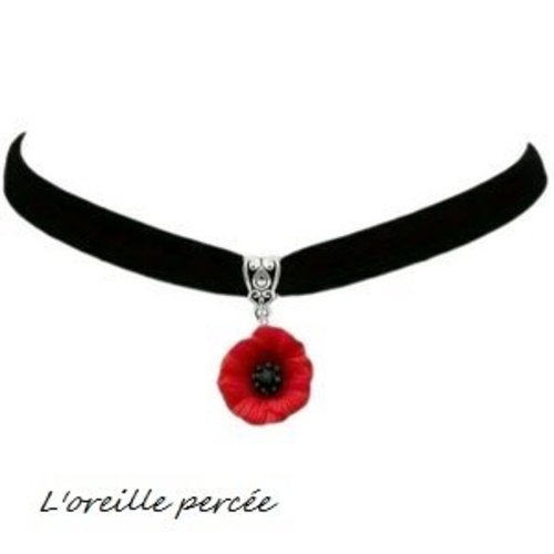 Ras du cou coquelicot rouge