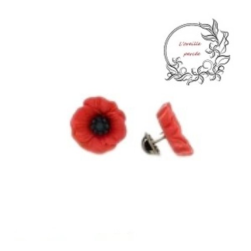 Broche pin's coquelicot rouge
