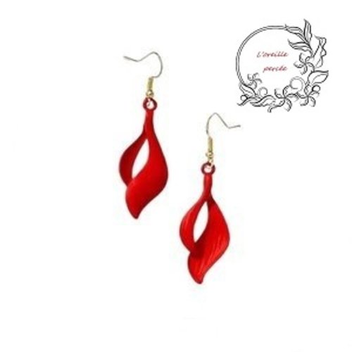 Boucle d'oreille flamme rouge