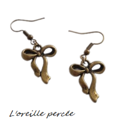 Boucle d'oreille noeud bronze