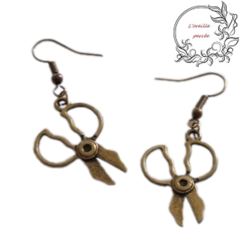 Boucle d'oreille ciseau bronze