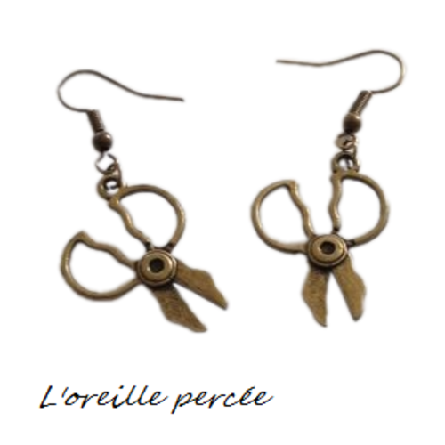 Boucle d'oreille ciseau bronze