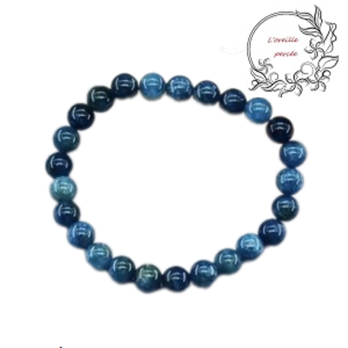 Bracelet perle d'apatite bleue