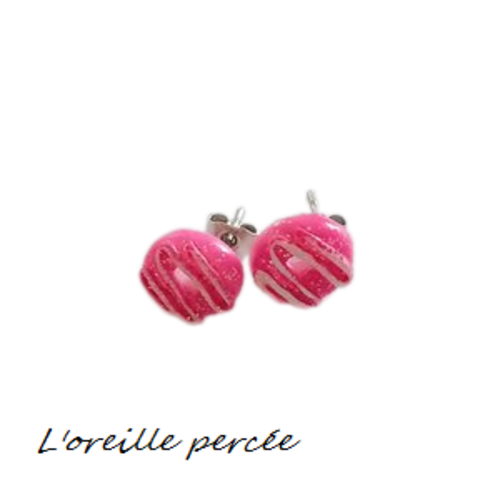 Puce oreille mini donut à la framboise