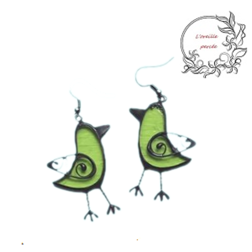 Boucle d'oreille oiseau design