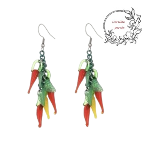 Boucle d'oreille duo de piment
