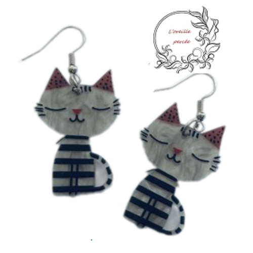 Boucle d'oreille chat