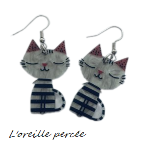 Boucle d'oreille chat