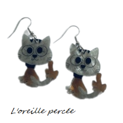 Boucle d'oreille chat
