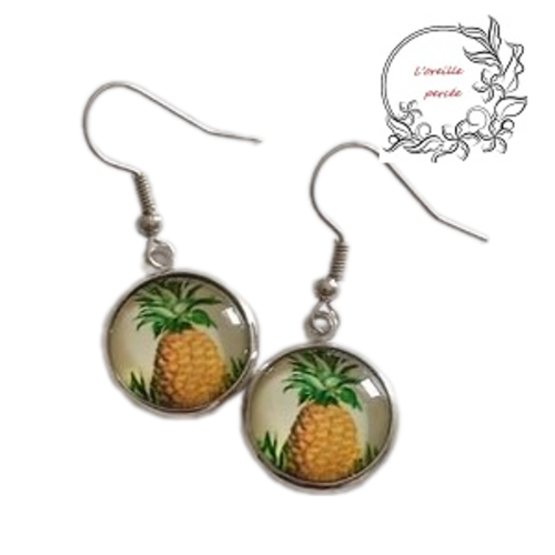 Boucle d'oreille ananas
