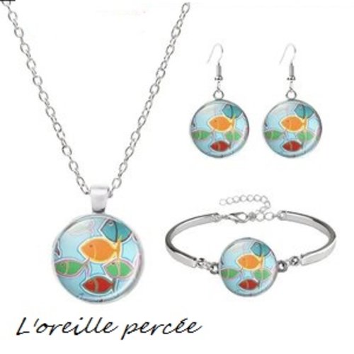 Parure poissons colorés