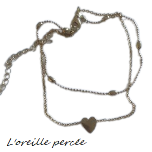 Chaîne de cheville petit coeur doré