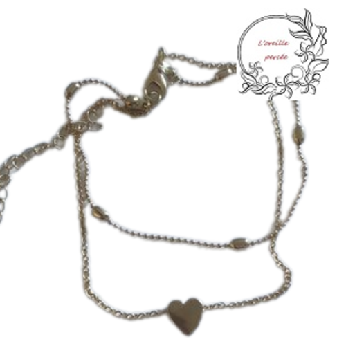 Chaîne de cheville petit coeur doré