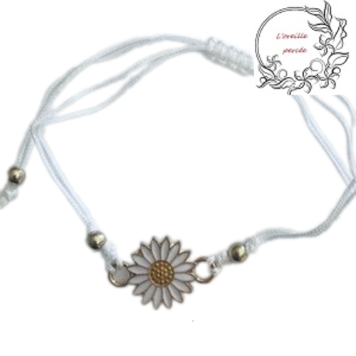 Bracelet tournesol corde blanc