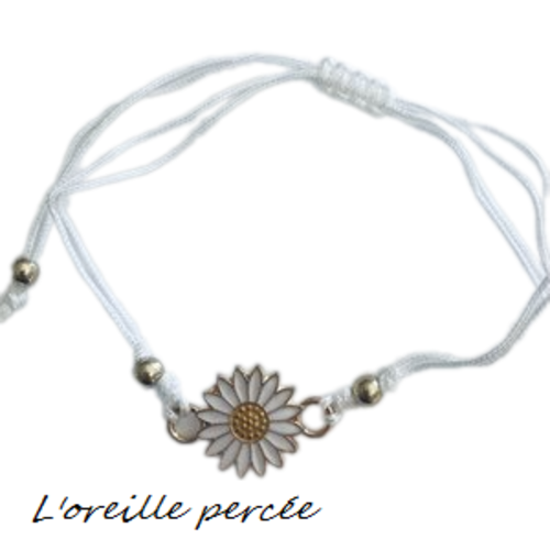 Bracelet tournesol corde blanc