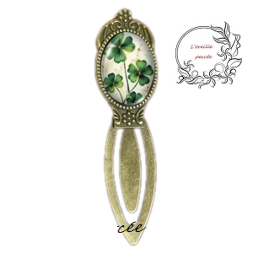 Marque page trèfle porte bonheur