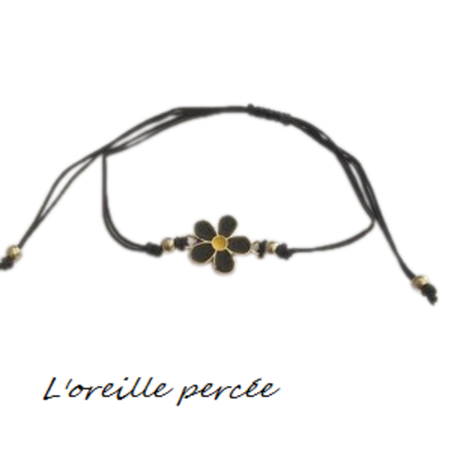 Bracelet fleur noire